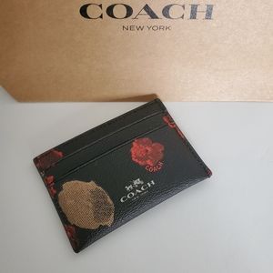 Coach halftone floral card case card holder